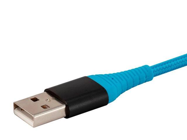 Monoprice Nylon Braided USB C to USB A 2.0 Cable - 6 Feet - Blue Type C, Durable, Fast Charge for Samsung Galaxy S10/ Note 8, LG V20 and -...