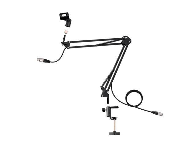 Monoprice Suspension Boom Scissor Broadcast Mic Stand With Integrated XLR Cable, Arm Can Extend Up To 33in - Stage Right Series
