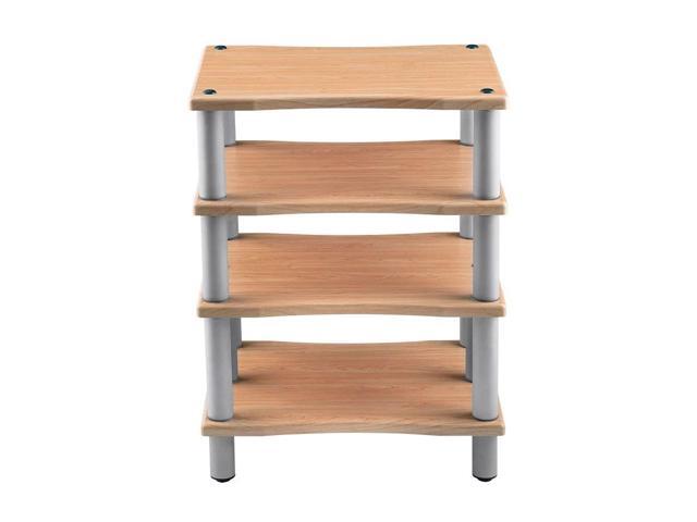 Monolith 4 Tier Audio Stand XL - Maple, Open Air Design, Each Shelf Supports Up to 75 lbs., Perfect Way to Organize AV Components