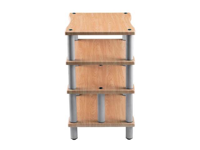 Monolith 4 Tier Audio Stand XL - Maple, Open Air Design, Each Shelf Supports Up to 75 lbs., Perfect Way to Organize AV Components