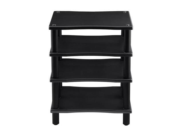Monolith 4 Tier Audio Stand XL - Black, Open Air Design, Each Shelf Supports Up to 75 lbs., Perfect Way to Organize AV Components
