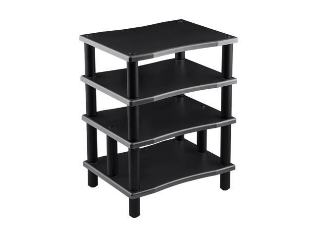 Monolith 4 Tier Audio Stand XL - Black, Open Air Design, Each Shelf Supports Up to 75 lbs., Perfect Way to Organize AV Components
