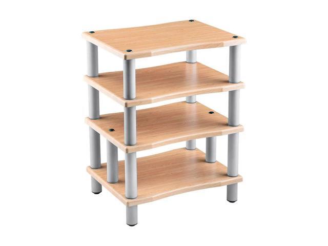 Monolith 4 Tier Audio Stand XL - Maple, Open Air Design, Each Shelf Supports Up to 75 lbs., Perfect Way to Organize AV Components
