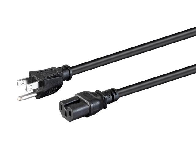 Monoprice Heavy Duty Power Cord - 6 Feet - Black NEMA 5-15P to IEC 60320 C15, 14AWG, 15A, SJT, 125V, For PCs, Monitors, Scanners, And Printers