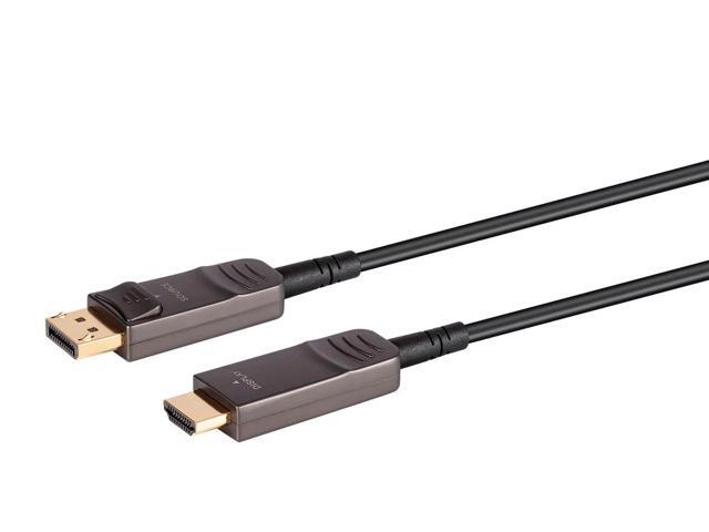 Monoprice DisplayPort to HDTV Cable - 25 Feet, 4K@60Hz, AOC, Transmits Up To 100 Feet, Ultra Slim Design, Dynamic HDR - SlimRun AV Series