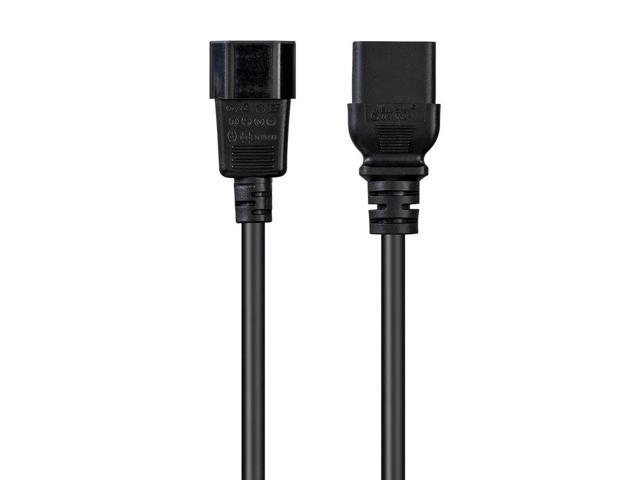 Monoprice Power Cord - 3 Feet - Black IEC 60320 C14 to IEC 60320 C19, 14AWG, 15A, SJT, 100-250V, For Powering Computers, Monitors