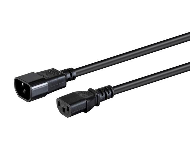 Monoprice Extension Cord - 8 Feet - Black IEC 60320 C14 to IEC 60320 C13, 14AWG, 15A, 100-250V, For Powering Computers, Monitors, and other...