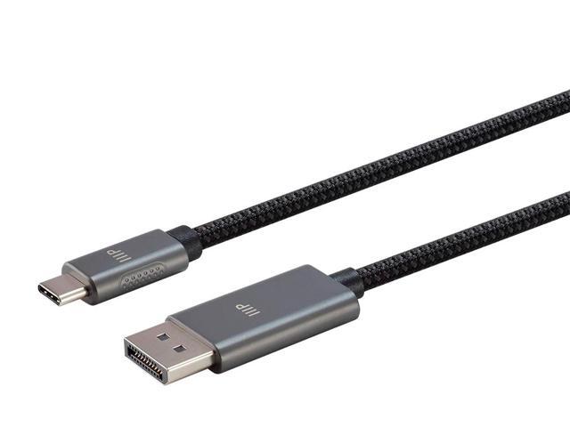 Monoprice Bidirectional USB Type-C to DisplayPort Cable - 6 Feet - Black 4K@60Hz, Easy Plug and Play, Nylon-Braided Jacket