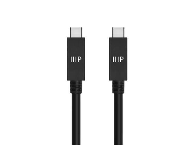 Monoprice USB C 3.2 Gen2 Cable - 1 Meter (3.3 Feet) - Black 10Gbps, 5A, Type C, Ultra Compact, Compatible with Apple iPad / Xbox One / PS5 /...