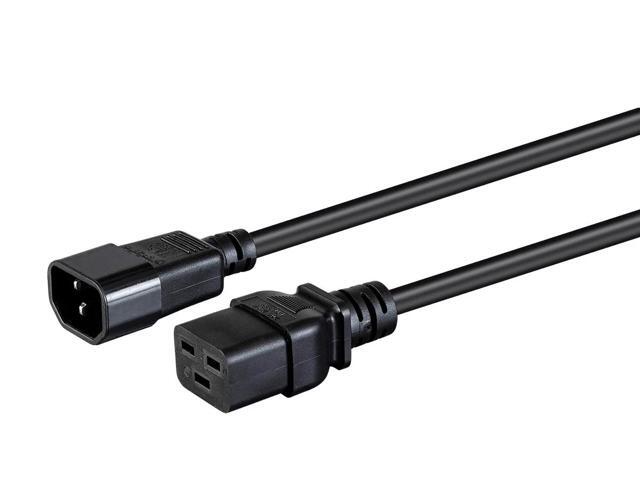 Monoprice Power Cord - 3 Feet - Black IEC 60320 C14 to IEC 60320 C19, 14AWG, 15A, SJT, 100-250V, For Powering Computers, Monitors