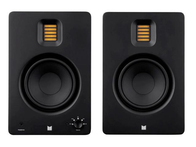 Monolith MM-5R Powered Multimedia Speakers Ribbon Tweeter - Black (Pair) With Bluetooth with aptX HD, USB DAC, Optical Inputs, Subwoofer Output