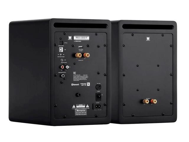 Monolith MM-5R Powered Multimedia Speakers Ribbon Tweeter - Black (Pair) With Bluetooth with aptX HD, USB DAC, Optical Inputs, Subwoofer Output