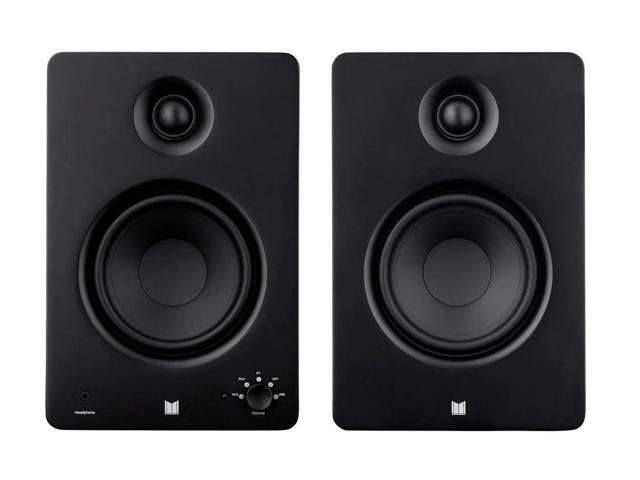 Monolith MM-5 Powered Multimedia Speakers - Black (Pair), With Bluetooth With aptX HD, USB DAC, Optical Inputs, Subwoofer Output and Remote Control