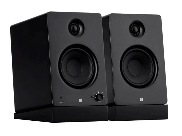Monolith MM-5 Powered Multimedia Speakers - Black (Pair), With Bluetooth With aptX HD, USB DAC, Optical Inputs, Subwoofer Output and Remote Control