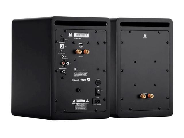 Monolith MM-5 Powered Multimedia Speakers - Black (Pair), With Bluetooth With aptX HD, USB DAC, Optical Inputs, Subwoofer Output and Remote Control