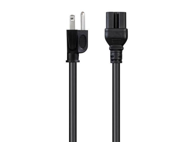 Monoprice Heavy Duty Power Cord - 15 Feet - Black NEMA 5-15P to IEC 60320 C15, 14AWG, 15A, SJT, 125V, For PCs, Monitors, Scanners, and Printers