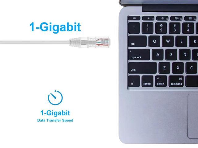 Monoprice Cat6 Ethernet Patch Cable - 5 Feet - White Network Internet Cord - Snagless RJ45 Stranded 550MHz UTP CMR Riser Rated Pure Bare Copper...