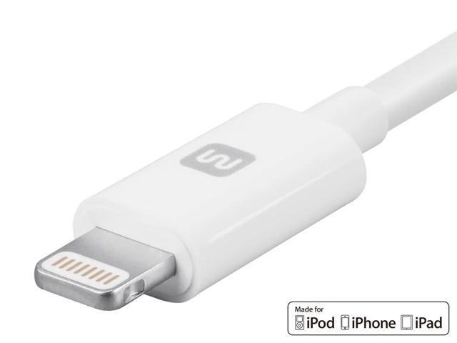 Monoprice Apple MFi Certified Lightning to USB Charge & Sync Cable - 6 Feet - White iPhone X, 8, 8 Plus, 7, 7 Plus, 6, 6 Plus, 5S - Select Series