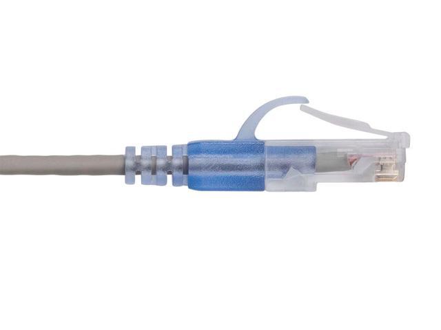 Monoprice SlimRun Cat6A Ethernet Patch Cable - Network Internet Cord - RJ45, 550Mhz, UTP, Pure Bare Copper Wire, 10G, 30AWG, 5ft, Gray, 10-Pack