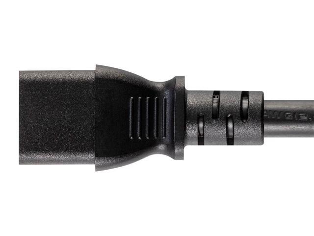 Monoprice Heavy Duty Power Cord - 6 Feet - Black NEMA 6-15P to IEC 60320 C13, 14AWG, 15A, SJT, 125V, For Powering Computers, Printers, Scanners