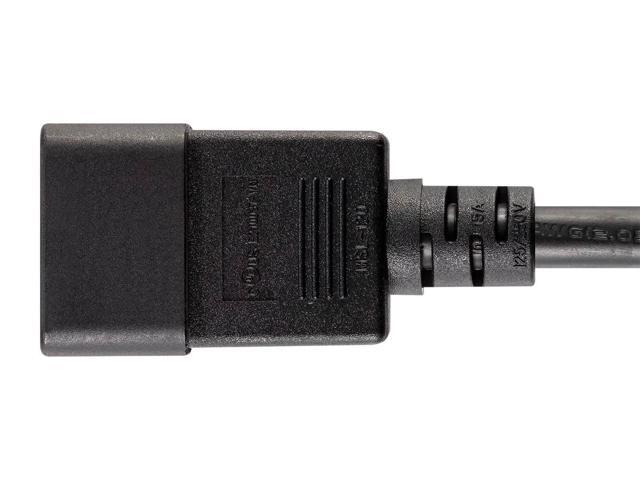 Monoprice Heavy Duty Extension Cord - 6 Feet - Black IEC 60320 C20 to IEC 60320 C21, For Powering Servers, Routers, & Other High-Output Network...