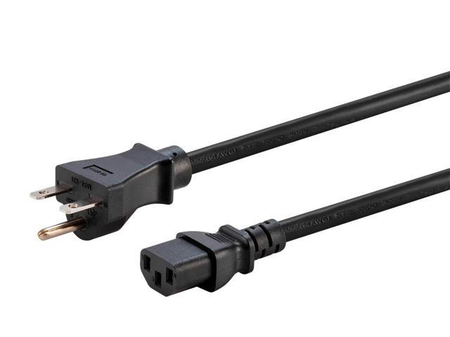 Monoprice Heavy Duty Power Cord - 6 Feet - Black NEMA 6-15P to IEC 60320 C13, 14AWG, 15A, SJT, 125V, For Powering Computers, Printers, Scanners
