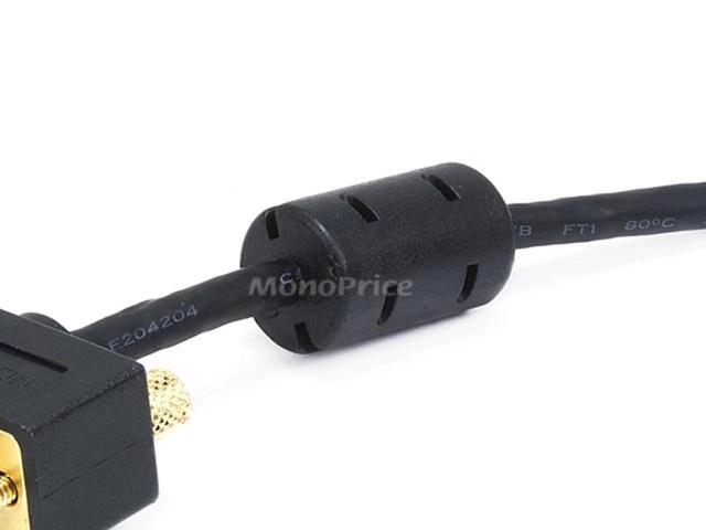 Monoprice Ultra Slim SVGA Super VGA Male to Female Monitor Cable - 50 Feet With Ferrites 30/32AWG, Gold Plated Connector