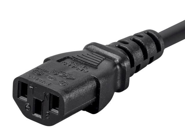 Monoprice 3-Prong Power Cord - 6 Feet - Black (6-Pack) NEMA 5-15P to IEC 60320 C13, 14AWG, 15A, Works With Most Pcs, Monitors, Scanners, and Printers