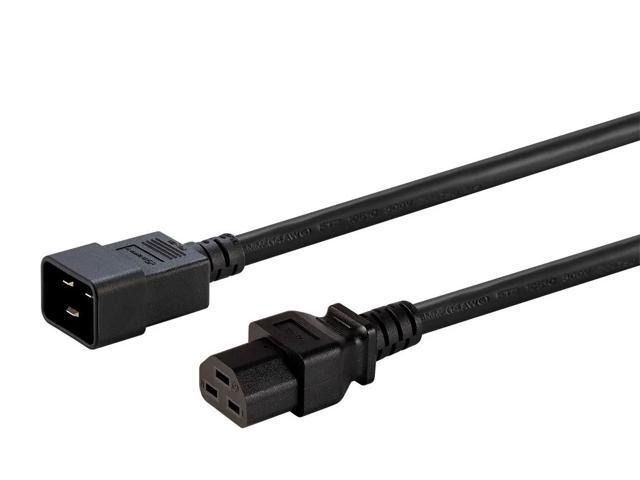 Monoprice Heavy Duty Extension Cord - 6 Feet - Black IEC 60320 C20 to IEC 60320 C21, For Powering Servers, Routers, & Other High-Output Network...