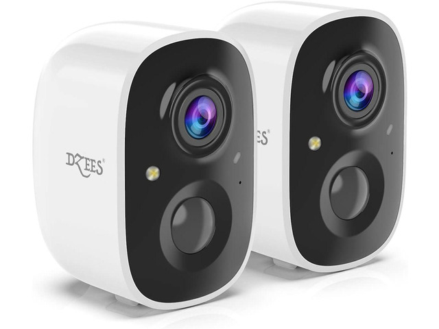 Dzees Outdoor Camera Wireless, 2K Battery Powered WiFi Surveillance Camera for Home Security System with Siren Alarm & Spotlight, Motion Detection,...