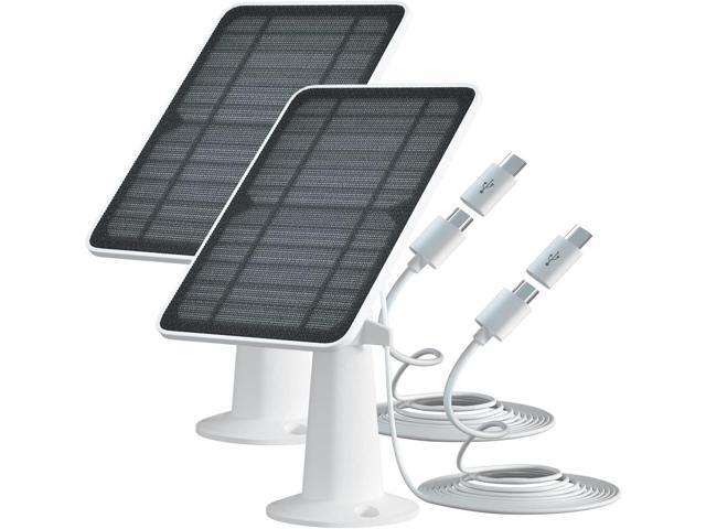 Solar Panel Charger Compatible with Eufycam 3/3C/2C/2C Pro/E40/E20/2/2 Pro/E/L20/L40/Solo/SoloCam Spotlight, 5W Solar Panel for Eufy Camera, Micro.