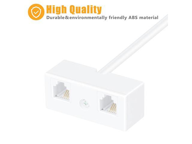 Telephone Splitter, RUNMI RJ11 6P4C 1 Male to 2 Female Adapter, 2 Way RJ11 Telephone Plug to RJ11 Socket and Separator(2 Pack)