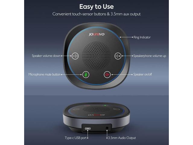 JOUNIVO USB Speakerphone, Omnidirectional Computer Speaker with Microphone,Plug and Plays Portable Speaker with Microphone for Holding Meetings...