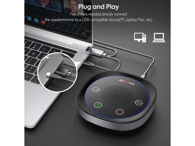JOUNIVO USB Speakerphone, Omnidirectional Computer Speaker with Microphone,Plug and Plays Portable Speaker with Microphone for Holding Meetings...