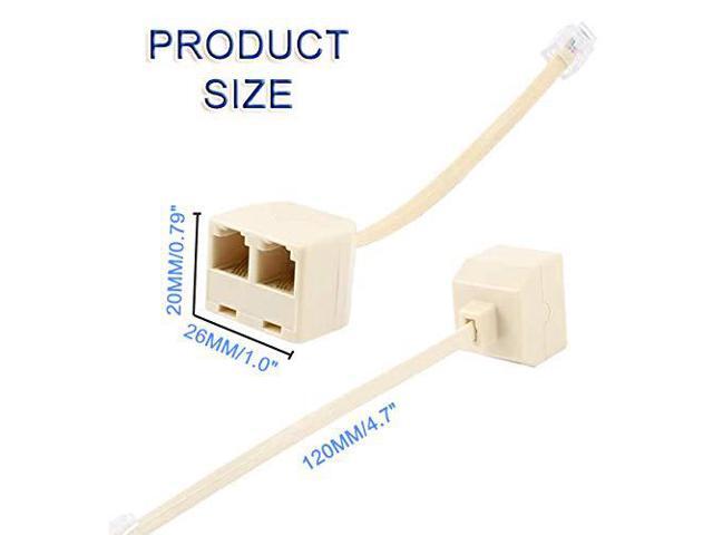 Telephone Splitters - RJ11 6P4C Two Way 1 Male to 2 Female Outlet Ports Socket Phone Line Converter Cable Wall Adapter Separator for Landline and...