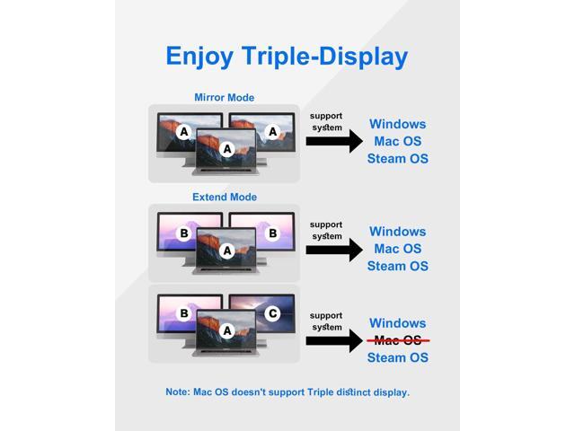 USB C Docking Station Dual Monitor with Power Adapter: NewQ 12-in-1 Thunderbolt 3 4 Dock, Dual 4K HDMI, 4 USB, Audio, Ethernet, SD/TF Slot, 18W...