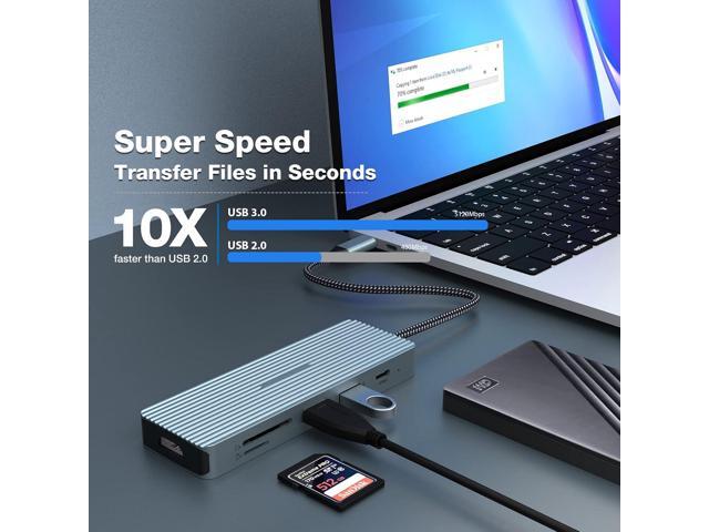 USB C Docking Station, USB C Hub, 10 in 1 USB C Docking Station con HDMI 4K, 2 USB 3.0, 2 USB 2.0, USB C, 100W PD, Audio, SD/TF Compatible con...