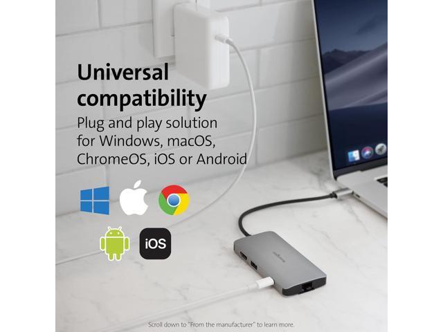 Kensington UH1400P 8-in-1 USB-C Hub with 85W Pass Through Charging Power Delivery, 4K 60Hz HDMI, Ethernet, MicroSD Card, 3 USB-A 3.2 for M1 /M2...