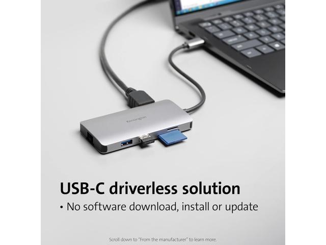 Kensington UH1400P 8-in-1 USB-C Hub with 85W Pass Through Charging Power Delivery, 4K 60Hz HDMI, Ethernet, MicroSD Card, 3 USB-A 3.2 for M1 /M2...
