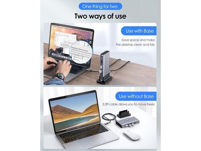 LENTION USB C Docking with 4K@60Hz HDMI, USB 3.0/2.0, Gigabit Ethernet, 100W PD & Aux Adapter for 2023-2016 MacBook Pro/Mac Air/Surface/Steam Deck,...