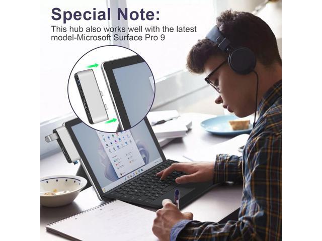 Surface Pro 8 Adapter, Surface Pro 8 Docking Station with 4K HDMI+USB-C Thunderbolt 4 (Display+Data+PD 100W)+USB 3.0/2.0+TF Card Slot, Triple...