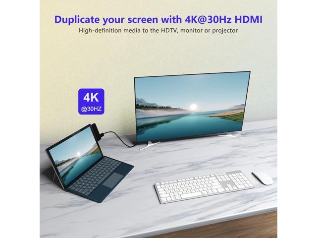 Surface Go 3 Docking Station, 4 in 1 Microsoft Surface Go 3 Accessories with 4K HDMI + USB 3.0 Port Hub + 3.5mm Audio Adapter, USB Adapter for...