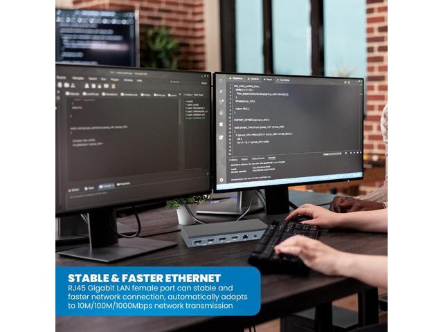 RVP+ Docking Station, 14-in-1, Dual-Display Monitors- 4K HDMI (2X) & DisplayPort (2X), 5Gbps USB-C-A Data Transfer(3X), 100W Laptop-Charging,...