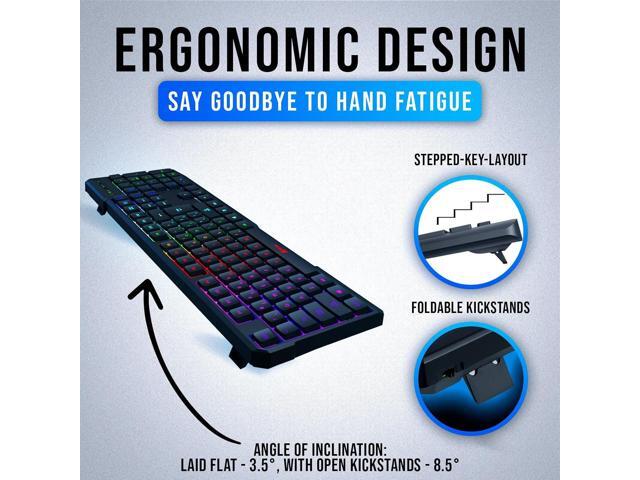 KLIM Chroma USB RGB Gaming Keyboard, Wired PC Computer Keyboard, Membrane, Waterproof Durable, 2 ms Response, PS4/PS5 & Mac Compatible