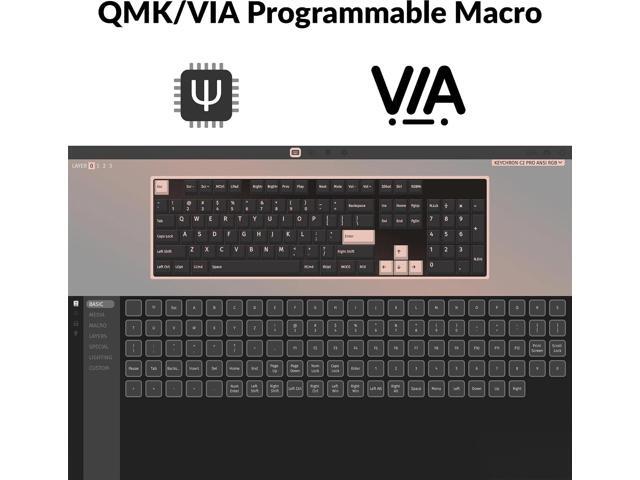 Keychron C2 Pro Wired Custom Mechanical Keyboard Full Size Layout QMK/VIA Programmable Macro White Backlit with Linear Red Switch OEM Profile...