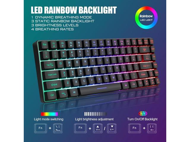RedThunder K84 Wireless Keyboard and Mouse Combo, Rainbow Backlit Rechargeable Battery, 75% Layout TKL Ultra Compact Gaming Keyboard & Lightweight...