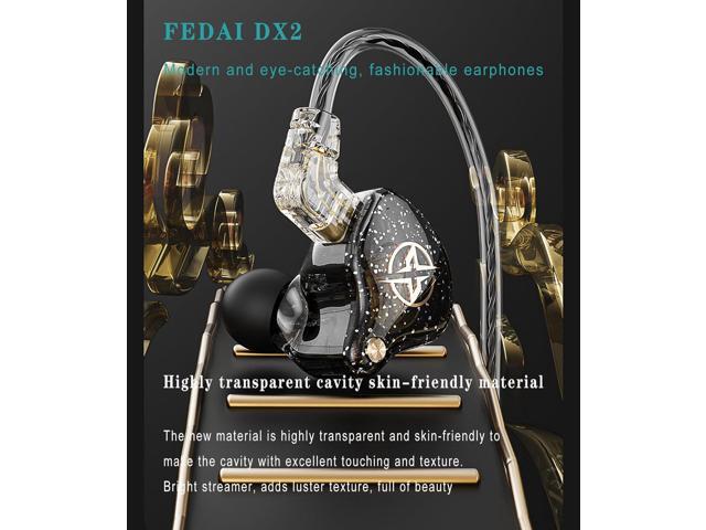 FEDAI DX2 Melody in Ear Monitors Wired Earbuds Headphones IEM HiFi Bass,Dynamic Dual Driver Wired Sport Earphone with TPE Cable for...