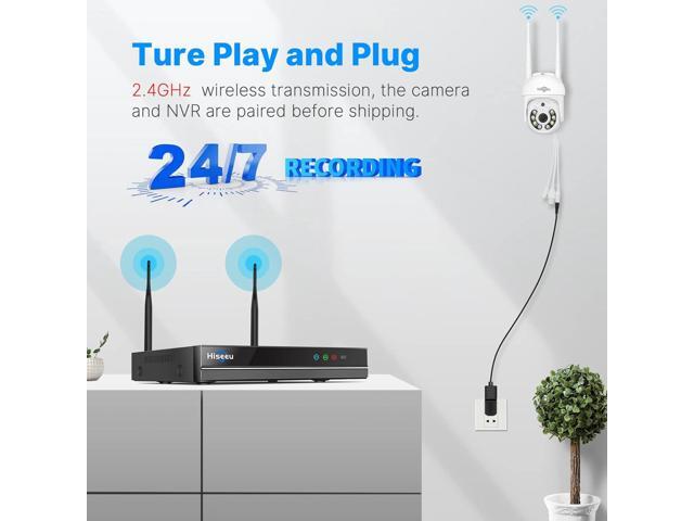5mp, Two-Way Audio, 360 ° Tracking Monitoring Camera Wireless Hiseeu Integrated NVR 1920P 5-megapixel 4-Piece Set with Built-in 1TBHDD can be Added...