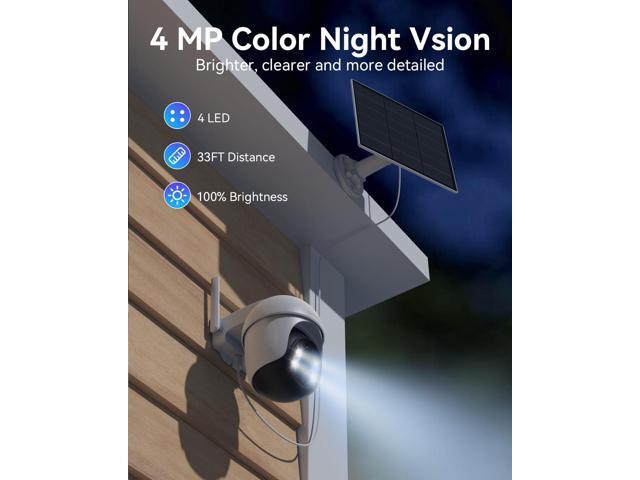 TMEZON 2-Cam Security Camera Wireless Outdoor System: Solar Power Camera with 2K Color Night Vision, 360° Pan-Tilt & Auto Tracking, No...