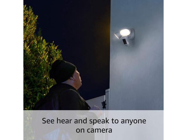 Ring Floodlight Cam Wired Pro with Birds Eye View and 3D Motion Detection, White